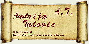 Andrija Tulović vizit kartica